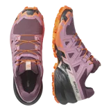 Championes de trail running Salomon Speedcross 6, color negro, con diseño ligero, parte superior renovada y suela con gran adherencia y evacuación rápida de barro.