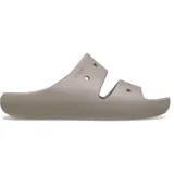 Sandalias tipo slide marca Crocs, con diseño de doble tira superior con perforaciones para personalización con Jibbitz. Fabricadas en espuma Croslite, ofrecen un ajuste ligero, flexible y cómodo.