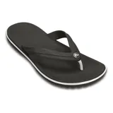 Ojotas tipo flip-flop de color verde oliva con una franja blanca decorativa alrededor de la entresuela. La suela es texturizada y la tira es de TPU.