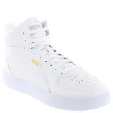 Championes de caña media Puma modelo Caven Mid, color blanco con detalles en dorado. Diseño urbano con cordones y suela de goma.