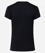 Remera deportiva de microfibra con cuello redondo y mangas cortas, diseñada con un ajuste al cuerpo y acabado de tacto suave.