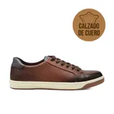 Zapato casual Hi-Tec Saul de cuero color marrón con detalles en gris.