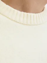 Buzo de punto de manga larga con cuello redondo y ajuste holgado, confeccionado en tejido suave y flexible.