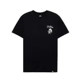 Remera negra de manga corta Dickies, con cuello redondo y diseño estampado en el pecho con una calavera y la marca.