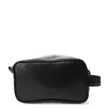 Necessaire Tiffosi de diseño rectangular con textura acolchada en cuadrille. Cuenta con cierre principal superior, bolsillo frontal con cierre y detalle de logo metálico en la esquina inferior.