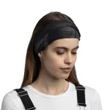 Cuello multifuncional Buff Coolnet Uv® Wety Graphite, color negro con logo de la marca.