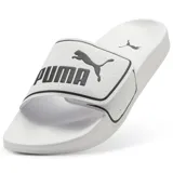 Sandalias Puma Leadcat 2.0 V, color blanco con logo negro.