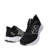 Championes de running New Balance modelo 460, color negro con detalles plateados. Presentan una parte superior de malla transpirable, el logo N característico en los laterales y una suela de amortiguación blanca.