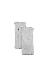 Mitones de tejido de punto acanalado en color gris, con abertura para el pulgar.