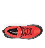 Championes de trekking Columbia modelo Tellurix Titanium Omni-Max, color rojo con detalles en negro. Confeccionados con malla técnica transpirable e impermeable OutDry, mediasuela Techlite+ para mayor estabilidad y amortiguación, y suela Vibram con tacos de 4.5 mm para máxima tracción.