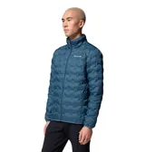 Campera puffer Columbia con tecnología HeatSeal y forro termorreflectante Omni-Heat. Presenta cierre frontal completo, cuello alto con protección de barbilla, bolsillos laterales con cremallera y diseño de celdas térmicas sin costuras.