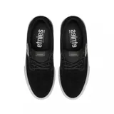 Championes Etnies Barge Plus negros con logo blanco y suela blanca.