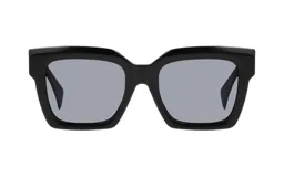 Lentes de sol cuadrados negros con lentes grises.