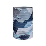 Cuello multifuncional Buff Thermonet® con estampado de montañas en tonos azules y grises.