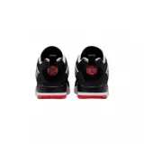 Championes Jordan Spizike Low, diseño urbano en color negro con detalles en gris, rojo y blanco, combinando elementos de varios modelos icónicos de Air Jordan con capellada de cuero y sintético.