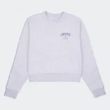 Buzo Converse de cuello redondo, color gris melange, con logo "Converse All Star" estampado en el pecho en color azul.