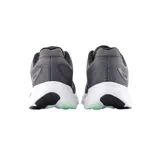 Championes de running New Balance modelo 680 V8, color gris oscuro con logo 'N' plateado y detalles en negro. Cuentan con entresuela blanca con tecnología Fresh Foam y detalles en verde menta en la suela.