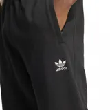 Pantalón de jogging negro Adidas Essentials con logo blanco bordado en el muslo izquierdo.