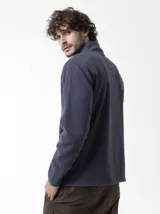 Campera polar Merrell de hombre, modelo Thermal Core Full Zipper, en color gris azulado con bolsillo en el pecho de tejido en contraste y cierre frontal completo.