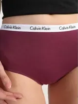 Colaless borgoña de cintura alta con elástico blanco con el logo de Calvin Klein.