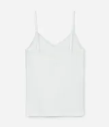 Musculosa color piel con breteles finos, escote en V con encaje y sin costuras.