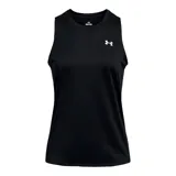 Musculosa deportiva Under Armour Tech Tank Solid, color negro, con cuello redondo y el logo de la marca en contraste sobre el pecho.