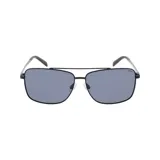 Lentes de sol INVU con montura metálica negra, forma cuadrada y lentes polarizadas grises.