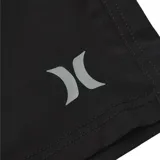 Short de baño negro con cordón ajustable en la cintura y logo de la marca en la pierna derecha.