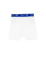 Pack de dos boxers TwoJeys con cintura elástica personalizada con el logo de la marca. Diseño en colores blanco, negro y azul.