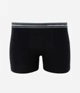 Pack de dos bóxers Lupo de algodón, uno azul marino y otro negro, con cintura elástica con el logo de la marca.