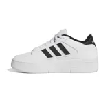 Championes Adidas Break Start Bold de mujer, color blanco con las tres tiras características en negro y suela plataforma.
