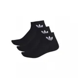 Pack de tres pares de medias Adidas de corte medio, color negro con logo blanco en el tobillo.