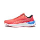 Championes de running Puma Electrify Nitro 3, color naranja con detalles en plateado, negro y azul. Capellada de mesh, entresuela con tecnología NITRO y PROFOAMLITE, y suela PUMAGRIP.