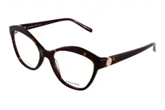 Armazón para lentes recetados Azzaro modelo 30407, de acetato color carey con forma cat-eye y aplique metálico dorado en las patillas.