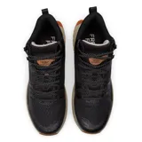 Championes de trekking New Balance Fresh Foam X Hierro Mid, color negro con suela Vibram® Megagrip color beige y detalles en marrón.