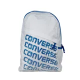 Mochila blanca con estampado del logo de Converse en azul.