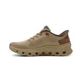 Championes deportivos Skechers Slip-ins Glide Step Pro Pure Motion, color beige con detalles en marrón y rosa. Confeccionados con malla transpirable, tecnología Heel Pillow y entresuela Glide-Step amortiguadora.