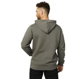 Canguro negro con capucha y bolsillo tipo canguro. Estampado frontal con el logo de Caterpillar en negro.