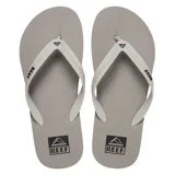 Ojotas Reef Seaside grises con plantilla texturizada y logo de la marca en la tira.