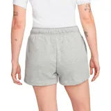 Short deportivo Nike de mujer, color gris melange, de tiro medio, con cintura elástica ajustable con cordón y logo bordado en la pierna.