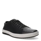 Zapatos casuales de hombre Freeway, confeccionados en cuero negro con cierre de cordones al tono. Presentan una suela de goma blanca con diseño robusto y ergonómico, ofreciendo un estilo versátil y cómodo para el uso diario.