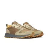 Championes Merrell modelo Alpine 83, de diseño retro con combinación de tonos tierra. Presenta una parte superior confeccionada en gamuza y textil, con entresuela de espuma EVA en color gris y suela de goma dentada.