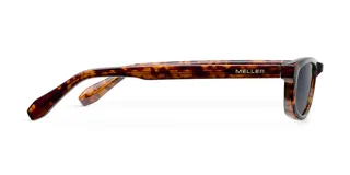 Lentes de sol unisex con montura rectangular carey y lentes polarizadas negras. Fabricados con materiales bio-based G850 y patillas de propionato de celulosa. Ofrecen protección UV400 categoría 3.