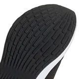 Championes de running Adidas modelo Response Runner U, color negro con las icónicas tres tiras en blanco y suela blanca. Diseño de malla transpirable con cierre de cordones.