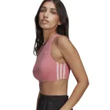 Musculosa deportiva Adidas Fakten color rosa con logo de la marca en el pecho y las tres líneas características en los laterales.