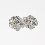 Aros tipo caravana con forma de flor, de plata 925.