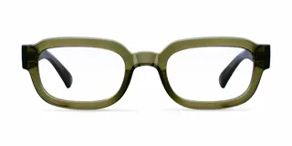 Lentes con armazón ovalado de bio-based G850 en color verde y cristales con tecnología blueblocker.