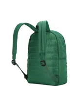 Mochila Terrano Level Up acolchada, de color verde, con diseño urbano y liviano, compartimento principal amplio, bolsillo frontal con cierre y correas regulables.