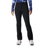 Pantalón de senderismo Columbia modelo Vast Canyon, de color negro, corte de tiro alto con cintura parcialmente elástica y cinturón integrado. Incorpora tecnologías Omni-Heat Infinity y Omni-Shield para repeler líquidos y retener el calor corporal, con rodillas articuladas y bolsillos con cremallera.