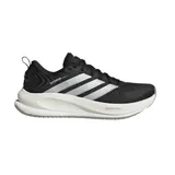 Championes de running adidas Supernova Ease 2, color negro con las clásicas tres tiras plateadas en los laterales y entresuela blanca con amortiguación.